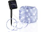 Fiqops Luce Solare A Corda Led Stringa Di Luce A Corda Per Esterni Rete Di Luce Bianca Fredda 30M