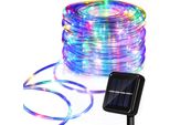 Fiqops Led Luce Di Corda Solare Luci Di Fata All'aperto, Con Timer E 8 Modalità, Luce Di Corda Solare All'aperto, Luci Di Fata Solare Balcone, Colorato, 22 Metri, 200 Led