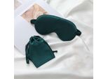 Set Di Mascherine Per Gli Occhi Per Dormire Verde Scuro Con Borsa In Tessuto, Mascherine Per Gli Occhi Ombreggiate Per I Viaggi E Le Pause In Ufficio