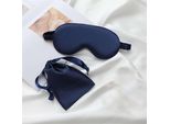 Set Di Mascherine Per Gli Occhi Blu Navy Con Sacchetto In Tessuto, Mascherine Per Gli Occhi Ombreggiate Per I Viaggi E Le Pause In Ufficio