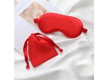 Set Di Mascherine Per Gli Occhi Rosse Per Dormire Con Borsa In Tessuto, Mascherine Per Gli Occhi Per Viaggi E Pause In Ufficio