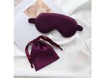 Set Di Mascherine Per Gli Occhi Per Dormire Di Colore Viola Scuro Con Borsa In Tessuto, Mascherine Per Gli Occhi Ombrose Per I Viaggi E Le Pause In Ufficio