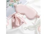 Set Di Mascherine Per Gli Occhi Rosa Chiaro Con Borsa In Tessuto, Mascherine Per Gli Occhi Ombreggiate Per I Viaggi E Le Pause In Ufficio
