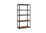In And Outdoormatch Scaffale Sarai - Scaffale Per Carichi Pesanti - Set Di 2 - 180 X 90 X 40 Cm - Portata Fino A 875 Kg - Scaffale - Scaffale A Innesto - Struttura In Acciaio Rinforzato - 5 Ripiani Regolabili - Nero