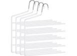 In And Outdoormatch Appendiabiti Salvaspazio Demarcus - Set Di 4 - Appendini Multipli - Estremità Aperta - Antiscivolo - Per 5 Paia Di Pantaloni Ciascuno - Per Jeans - Asciugamani - Sciarpe - Bianco