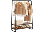 In And Outdoormatch Appendiabiti Callie - Appendiabiti - Armadio - 2 Ripiani - 6 Ganci A S - Struttura In Acciaio - Design Industriale - Vintage Brown/Black