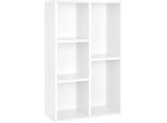 In And Outdoormatch Libreria Enrico - 5 Scomparti - Bianco - Libreria - Soggiorno, Camera Da Letto E Camera Dei Bambini - Legno - Mdf