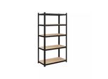 In And Outdoormatch Scaffale Kolby - Scaffale Per Carichi Pesanti - Set Di 2 - 180 X 90 X 40 Cm - Portata Fino A 875 Kg - Scaffale - Scaffale Senza Bulloni - Struttura In Acciaio Rinforzato - 5 Ripiani Regolabili - Nero
