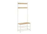 In And Outdoormatch Appendiabiti Alvina - 175Cm Bianco - Con Scarpiera - Appendiabiti A Muro - Industriale - Con Ripiano - Appendiabiti A Muro