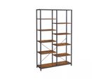 In And Outdoormatch Bookshelf Ford - 9 Ripiani - Marrone - Libreria - Industriale - Soggiorno, Camera Da Letto E Camera Dei Bambini - Legno - Mdf