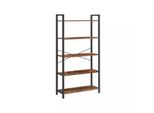 In And Outdoormatch Bookshelf Crystel - Libreria Industriale - 5 Ripiani - Soggiorno, Camera Da Letto E Cameretta Dei Bambini - Legno - Mdf