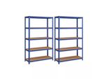 In And Outdoormatch Kristofer - 60 X 120 X 200 Cm - Set Di 2 - Ripiano Portaoggetti - Metallo - Portata 875 Kg - 5 Livelli Regolabili