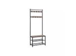 In And Outdoormatch Appendiabiti A Stelo Orland - Con Scarpiera - Grigio - 9 Ganci - Appendiabiti Da Parete - Industriale - 183 Cm