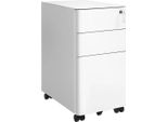 In And Outdoormatch Elmo Mobile Container - Armadio Per Archiviazione - Con Rotelle E Serratura - Bianco - 30 X 46 X 59,2 Cm