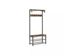 In And Outdoormatch Appendiabiti Lulu - Con Scarpiera - Grigio - 5 Ganci - Appendiabiti Da Parete - Industriale - 180Cm