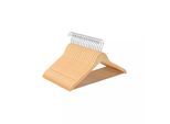 In And Outdoormatch Appendiabiti Deluxe Mariam - 10 Pezzi - Antiscivolo - Appendiabiti Per Pantaloni - Salvaspazio - 44.5 X 23 X 1.2 Cm - Legno
