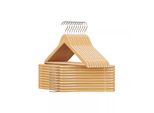 In And Outdoormatch Appendiabiti Deluxe Terrence - 10 Pezzi - Antiscivolo - Appendiabiti Per Pantaloni - Salvaspazio - 44,5 X 23 X 1,2 Cm - Legno