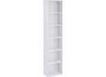 In And Outdoormatch Libreria Franco - 6 Scomparti - Bianco - Libreria - Soggiorno, Camera Da Letto E Camera Dei Bambini - Legno - Mdf