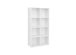 In And Outdoormatch Libreria Moderna Noelia - 8 Scomparti - Bianco - Libreria - Soggiorno, Camera Da Letto E Camera Dei Bambini - Legno - Mdf