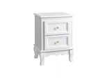 In And Outdoorcomodino Tamia - Set Di 2 - 2 Cassetti - Bianco - Mdf - Design Moderno - 38,5X30,5X52,5Cm