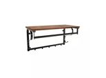In And Outdoormatch Appendiabiti A Muro Anita - Con Ripiano Per Cappelli - Appendiabiti A Muro - Industriale - Nero - Legno - 60 X 30 X 32 Cm - Con Ripiano Per Cappelli