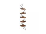 In And Outdoormatch Ziggy - Mensola A Muro - Design A Zig Zag - 5 Livelli - Libreria - Vintage - Marrone Nero