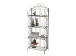 In And Outdoormatch Shelf Metal Brooke - Brown - 33X61X153Cm - Scaffale Portaoggetti - Scaffale A Scomparti - Mobile Aperto Industrial