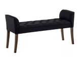 In And Outdoormatch Panca Da Ingresso In Stile Chesterfield Lisandro - Tessuto - Nero - 128 Cm - Panca - Panca Da Corridoio - Panca Da Pranzo