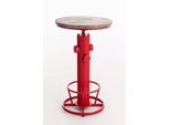 Tavolo Bar In And Outdoormatch Kaitlin - Regolabile In Altezza - Rotondo - Tavolo Bar Per Interni Ed Esterni - Metallo - Tavolo Per Feste - Rosso - 60X60X100-123Cm