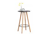 In And Outdoormatch Tavolo Da Bar Moderno - Rotondo - Tavolo Da Bar Per Interni Ed Esterni - Legno - Tavolo Per Feste - Nero - 60X60X107Cm