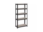 In And Outdoormatch Libreria Brennan - Libreria - Scaffale Portaoggetti - 5 Ripiani - 150 X 75 X 30 Cm - Ripiani Regolabili - Stile Industriale - Nero-Vintage-Marrone
