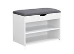 In And Outdoormatch Marques Scarpiera - 46X60X30 Cm - Bianco E Grigio - Truciolare E Tessuto - Design Moderno