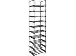 In And Outdoormatch Schuhregal Brock - Schwarz - Schuhschrank - 10 Regale - 45 X 30 X 174 Cm