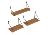 In And Outdoormatch Mensola A Muro Alden - Set Di 3 - Colori Nero E Legno - Truciolato E Ferro - Design Moderno