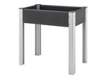 In And Outdoormatch Grow Table Shemar - Fioriera - 75 X 40 X 75 Cm - Grigio Scuro - Alluminio E Hkc - Look Elegante
