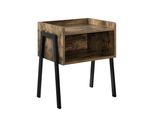 In And Outdoormatch Comodino Moderno Lucy - 52X42X35 Cm - Colori Legno E Nero - Truciolare E Metallo - Design Elegante