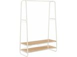 In And Outdoorappendiabiti Tamara - Appendiabiti - Guardaroba - 2 Ripiani - 6 Ganci A S - Struttura In Acciaio - Design Industriale - Rovere/Bianco