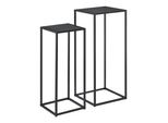 In And Outdoormatch Tavolino Rodrick - Set Di 2 - Nero - Metallo - 70X30X30 - 60X25X25 Cm - Design Moderno