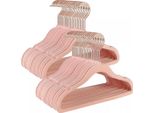 In And Outdoormatch Appendiabiti In Velluto Cedrick - 50 Pezzi - Appendiabiti Antiscivolo - Gancio Girevole In Oro Rosa - Spessore 0,6 Cm - Salvaspazio - Lunghezza 45 Cm - Per Giacca - Camicia - Gonna - Pantaloni - Cravatta - Rosa Chiaro