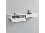In And Outdoormatch Scaffale A Muro Kenton - Con Anta - Set Di 2 - Bianco - 60X24X12.6Cm - Truciolato - Design Moderno