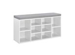 In And Outdoormatch Scarpiera Eleonore - 103X30X48 Cm - Con Cuscino Di Seduta - Grigio Scuro E Bianco - Truciolato - Design Moderno