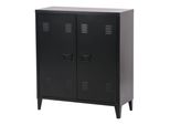 In And Outdoormatch Armadio Da Ufficio Arrugginito - Metallo - 90X80X33 Cm - Nero - Design Elegante
