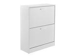 In And Outdoormatch Scarpiera Ulises - Con 2 Ante A Ribalta E 4 Scomparti - 63 X 24 X 81 Cm - Bianco - Legno - Design Moderno