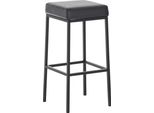 In And Outdoormatch Sgabello Da Bar Wilburn - Senza Schienale - Set Di 1 - Ergonomico - Sgabello Da Bar Per Cucina O Mensa - Quadrato - Nero - Altezza Di Seduta 80Cm