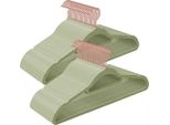 In And Outdoormatch Appendiabiti In Velluto Suse - 50 Pezzi - Appendiabiti Antiscivolo - Gancio Girevole In Oro Rosa - Spessore 0,6 Cm - Salvaspazio - Lunghezza 45 Cm - Per Giacca - Camicia - Gonna - Pantaloni - Cravatta - Verde