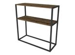 In And Outdoormatch Side Table Adonis - Truciolare E Metallo - Rovere Antico E Nero - 90 X 90 X 33,5 Cm - Design Moderno