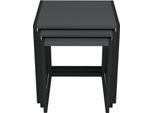 In And Outdoormatch Side Table Josefine - Set Di 3 - Nero E Antracite - Mdf E Metallo Verniciato A Polvere - Design Elegante - 55 X 60 X 30 Cm