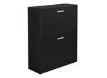 In And Outdoormatch Scarpiera Jason - Con 2 Ante A Soffietto E 4 Scomparti - 63 X 24 X 81 Cm - Nero - Legno - Design Moderno