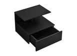 In And Outdoormatch Nachttisch Floating Cleveland - Mit Schublade - 40X35X31 Cm - Schwarz - Spanplatte - Stilvoller Look