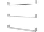 In And Outdoormatch Candace Scaffale A Muro - Set Di 3 - 12X120X15 Cm - Bianco - Truciolato - Design Moderno